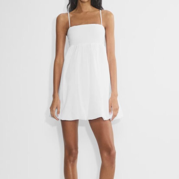 🤍 Aritzia Sunday Best Elio Poplin Bubble Mini Dress NWT - Picture 1 of 12